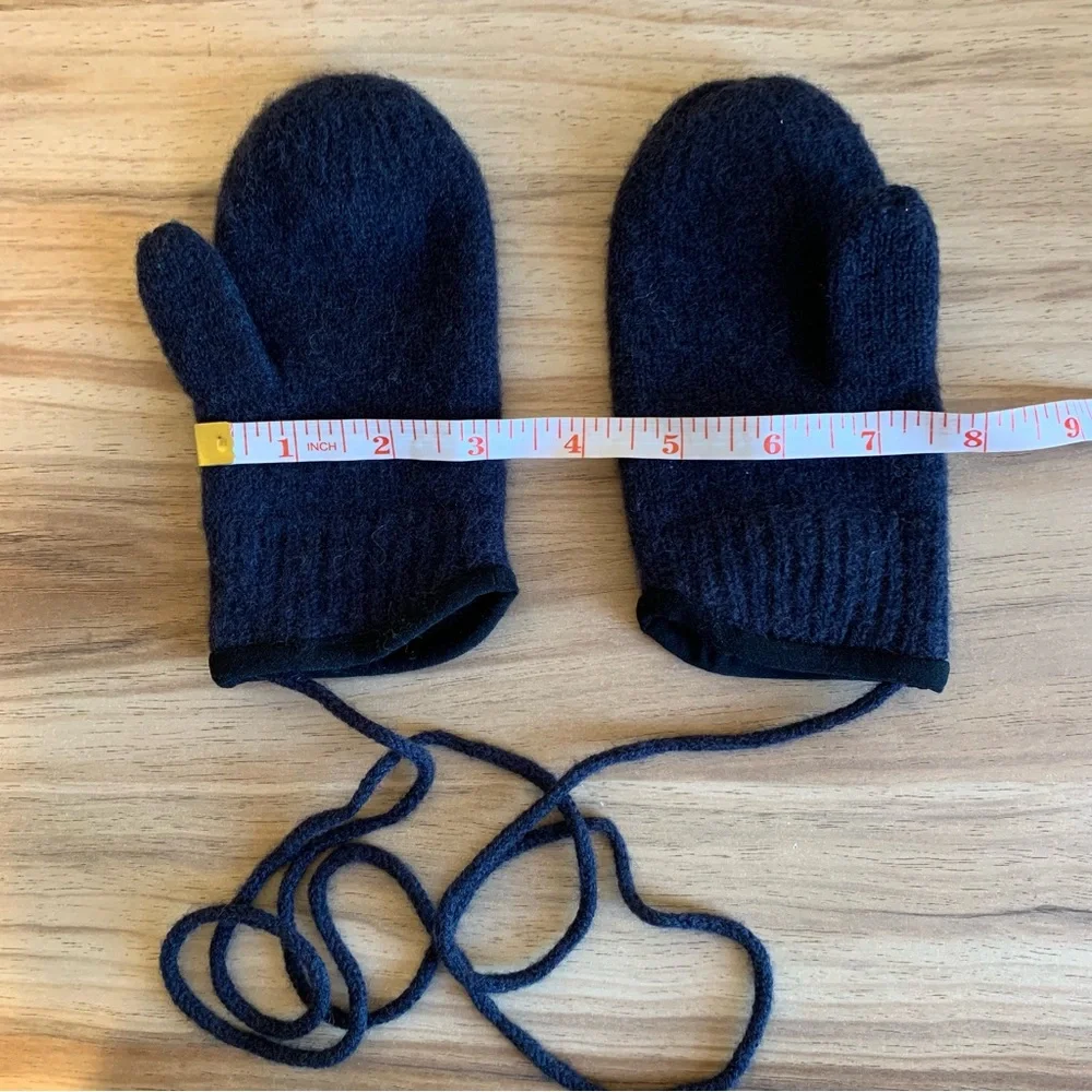tittimitti 100% Virgin Wool winter Mittens Kids 3-5Y Knit String OEKO-TEX USA